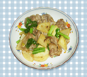 豚肉とカブのネギ塩炒め